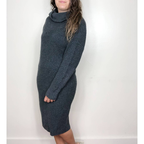 Old Navy Dresses & Skirts - OLD NAVY | Women's XL Charcoal Gray Ribbed Chunky Knit Turtleneck Sweater Dress